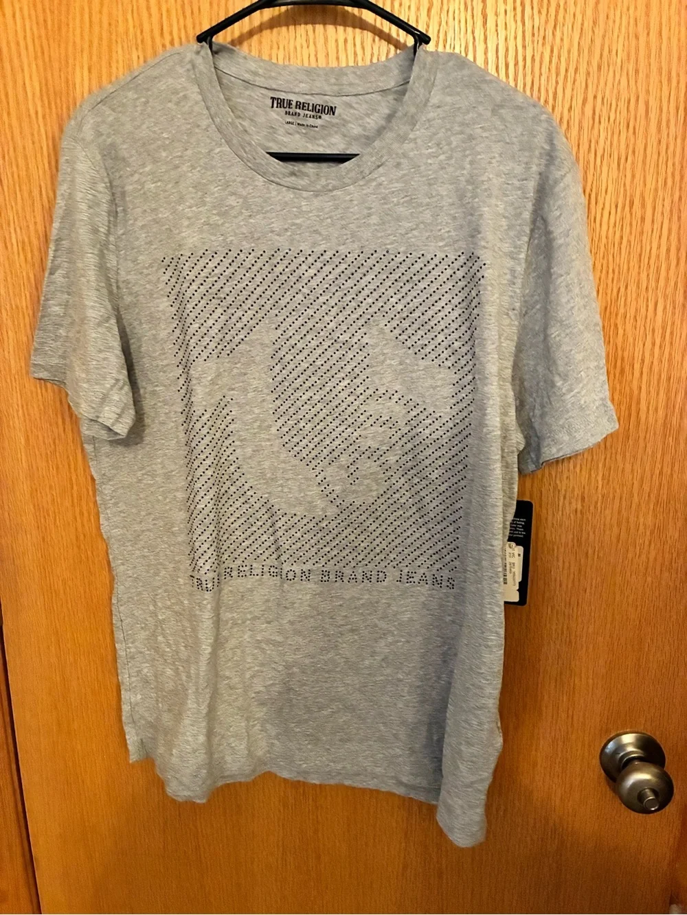 True Religion Gray Short-Sleeve Logo Graphic Tee